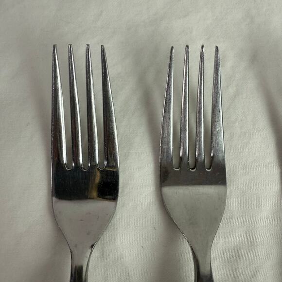 Ekco Eterna La Joya VTG Set 4 Dinner Forks Stainless Steel Faux Wood Flatware - Picture 2 of 8